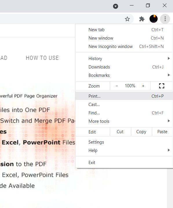 Print Website to PDF